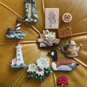 Assorted Vintage Decorative Refrigerator Magnets Cottagecore Nautical Floral LOT